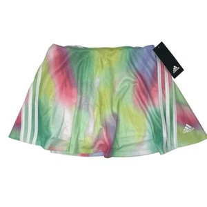 Adidas Girls 3 Stripe Fashion Skort Semi Mint Rush Skirt Built in Shorts Size L - Picture 1 of 4
