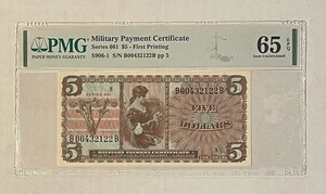 U.S. - Series 661 $5.00 Military Payment Certificate (PMG Gem Unc 65 EPQ) - Foto 1 di 2