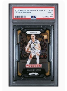 PSA 9 Cameron Brink Base RC #39 2024 Panini Prizm Monopoly WNBA LA Sparks - Imagen 1 de 2