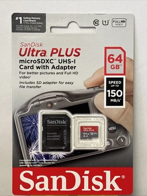 SanDisk Ultra PLUS 64GB microSD Memory Card - Image 1 of 2