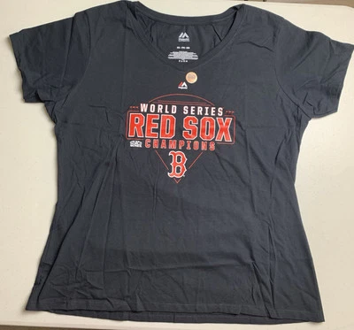 Boston Red Sox 2018 World Series Champions Team Roster V-Neck Shirt Women 2XL - Image 1 of 4