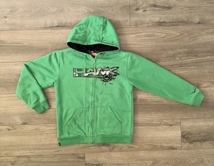 Vintage Tony Hawk Fell isoliert durchgehender Reißverschluss bestickt Hoodie Herren S Small grün - Bild 1 von 22
