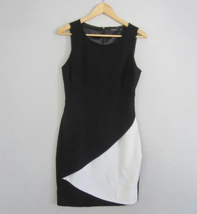 Portmans Dress Womens Size 10 Small Black White Geometric Sheath Straight Stretc - Picture 1 of 18