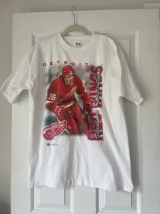 Vintage 90s Detroit Red Wings  RARE Player Retro NHL T-Shirt Size L konstantinov - Picture 1 of 3
