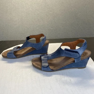 Taos Sheila 2 Blue Wedge Sandals Italian Leather Women’s Size 9.5-10/ 41 - Image 1 of 4