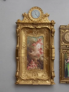 Dolls house  Ornate Tall Cherubs Clock Picture Frame  1 /  6 Th Scale - Picture 1 of 1