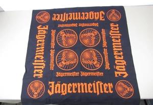JAGERMEISTER Bandana GRANDE Sciarpa Fazzoletto Nero Arancione Logo Alce SIGILLATO 25" - Foto 1 di 3