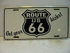 Booster License Plate   Route U S 66   Get Your Kicks!      Vintage   As5141