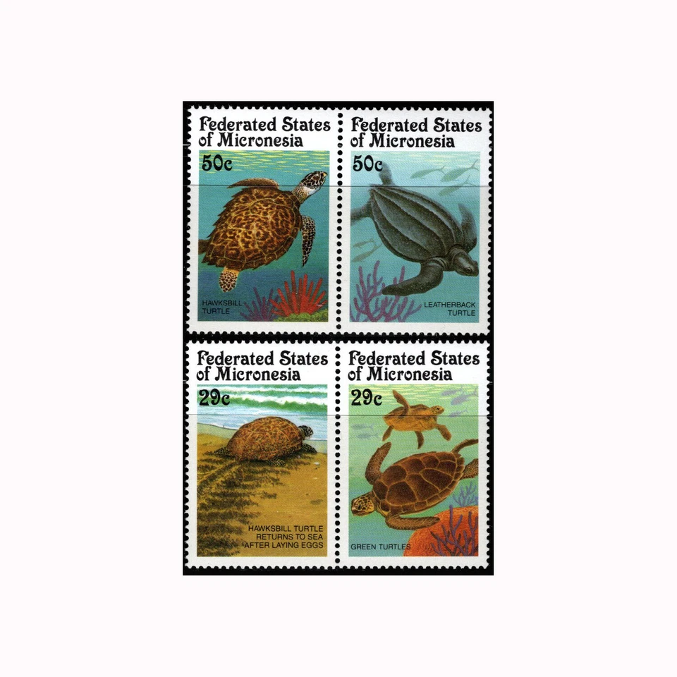 GTSTAMPS, Micronesia, Sc #134a, 137a, MNH, 1991, TURTLES, MARINE LIFE Foto 1 de 1