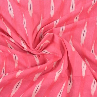 Sanskriti New 2 Yd Pure Cotton Hand Woven Ikat Craft Grey Fabric/Material - Image 1 of 2