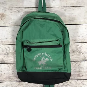 Beverly Hills Polo Club Vintage Backpack Carry Bag Green BHPC - Picture 1 of 12