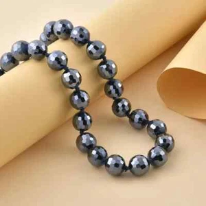 Hämatit Farbe Glasperlen geknotet Halskette 20 cm mit Magnetverschluss - Bild 1 von 2
