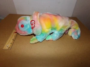 Ty Rainbow Cameleon Plüschtier Kuscheltier 1999 Beanie Buddy sehr weich mit Etikett - Bild 1 von 2