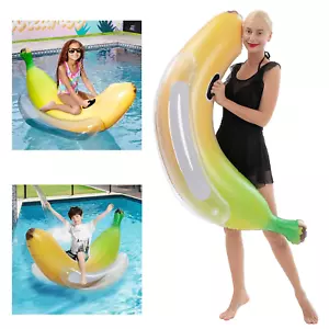 Giant Inflatable Banana Pool Float for Kids and Adults - Fun Pool Raft - Picture 1 of 6