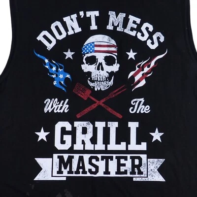 Men's Don't Mess With The Grill Master Muscle Shirt Medium 38-40 Faded Glory New - Image 1 of 4