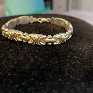 Sterling Silver Art Deco Design Bracelet 7.5” - Picture 1 of 4