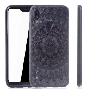 Huawei P20 Lite Etui na telefon komórkowy Ochrona Cover Hard Case Mandala Etui Okrągłe Czarne - Zdjęcie 1 z 4