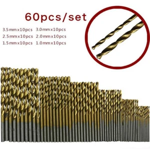 60tlg. Spiralbohrer Titan HSS Stahlbohrer Metallbohrer Bohrerset 1-3.5mm Spiral - Picture 1 of 8