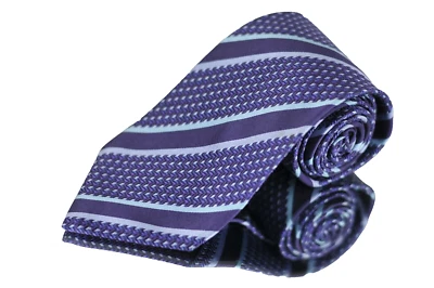 Corbata Hugo Boss púrpura a rayas tejida seda 58 x 3,5 pulgadas Foto 1 de 3