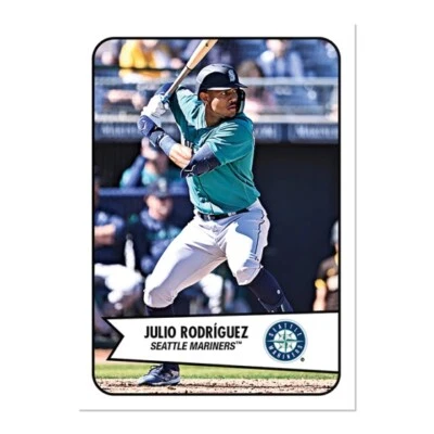 2023 Topps TBT 17 “1954 Bowman Football” #50 ⚾️ Julio Rodriguez ⚾️ Mariners - Image 1 of 2