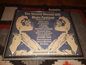 SEGUNDO PÓSTER ANUAL DEL FESTIVAL DE BLUES DE LA UNIVERSIDAD DE MICHIGAN 1973 - ENMARCADO - Imagen 1 de 2