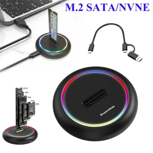 USB-C M.2 SSD NMVe SATA Docking Station External M2 Drive Dock Enclosure - Afbeelding 1 van 12