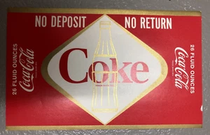 Coca Cola Diamond Bottle Label 1950’s USA - Bild 1 von 7