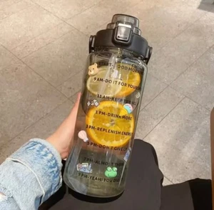 Water bottle 2lt Motivational gym kids school  - Picture 1 of 1
