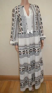 New M&S Collection Cotton Rich Jacquard Maxi Cream Mix Beach Dress Sz S & L - Picture 1 of 6