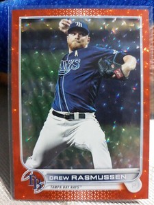 2022 TOPPS SERIES 2 #482 DREW RASMUSSEN ORANGE ICE FOILBOARD 022/299 TAMPA BAY +