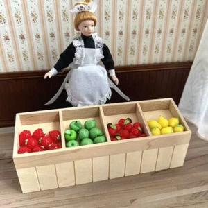 1Set 1:12 Scale Dollhouse Miniatures Accessories Lemon Apples Fruit Wood Shelves - Picture 1 of 6