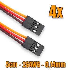 ✅ 4x Servo Patch Kabel 5cm 26AWG Patchkabel Servokabel JR Stecker zu Stecker ✅ - Bild 1 von 13