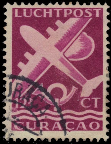 NETHERLANDS ANTILLES C33A - Plane and Post Horn "Airmail" (pa89545) Cover