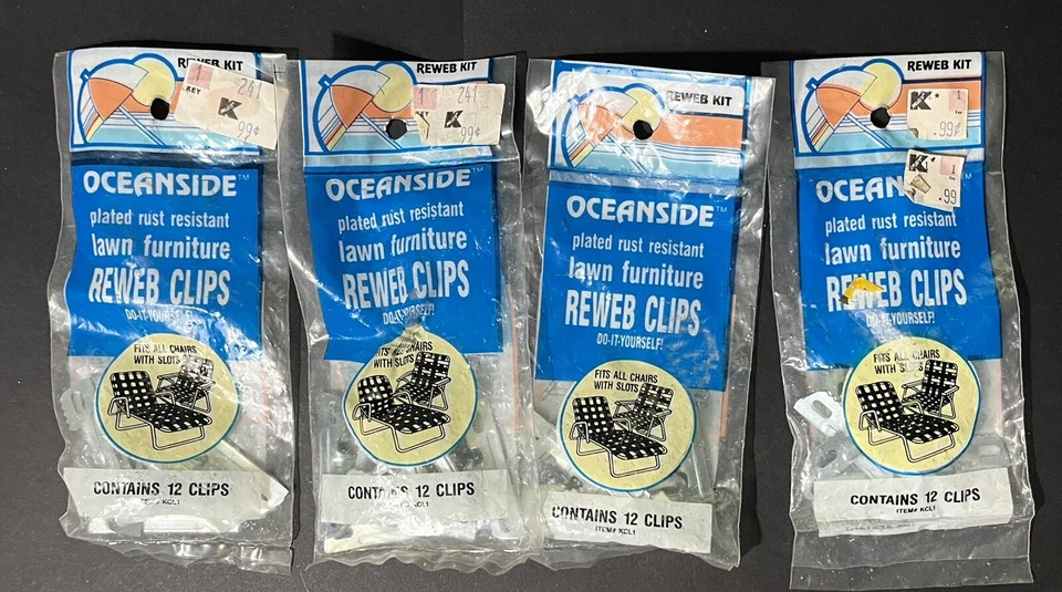 Lot Of 4 Oceanside 12 Clips Per Pack Lawn Furniture Reweb Clips Rust Resistant - Image 1 of 4