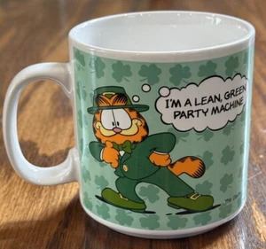 Taza de café Garfield Saint Patricks Garfield Enesco Cup 1978 taza trébol vintage - Imagen 1 de 6