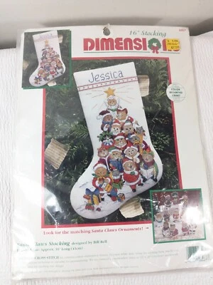 NEW Dimensions SANTA CLAWS STOCKING CATS Cross Stitch Kit Christmas kitten 8467 - Image 1 of 4