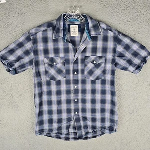 Rough Stock Hemd Herren mittelblau kariert Western Rodeo Doppeltaschen Perlen Druckknopf - Bild 1 von 7