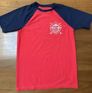 Rash Guard Short Sleeve Rash Vest, Neon Red & Navy, GAP Kids XXL (14-16 yrs) - Picture 1 of 5