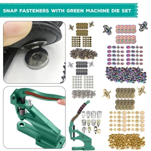 Heavy Duty Green Machine Hand Press with Dies for Snap Fasteners & Studs - Picture 1 of 34