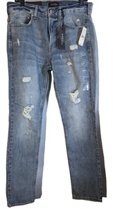 Pac Sun Los Angeles skinny 32/32 distressed men's blue jean NWT - Picture 1 of 6