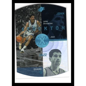 John Stockton 1997-98 SPX HOLOGRAMA TROQUELADO #45 VERDE AZULADO CASI NUEVO - Imagen 1 de 2