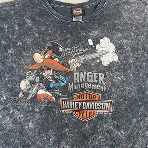 Harley Davidson Looney Tunes Yosemite Sam T-shirt nera invecchiata uomo XXL - Foto 1 di 8