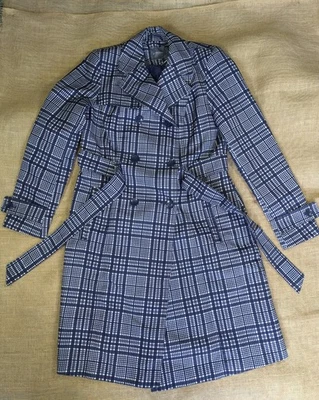 Principles Rain Resistant Trench Coat Womens Size 12 EU 40 Waterproof Black/Grey - Image 1 of 4