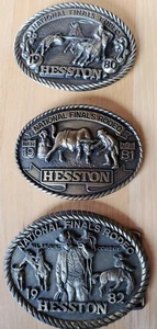 Fibbia cintura cowboy vintage 1980, 1981, 1982 Hesston finali nazionali rodeo collezionisti - Foto 1 di 8
