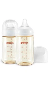 Pigeon 2-Pack 8oz PPSU Plastic Baby Bottles w/Nipples 3+ Months - Picture 1 of 3