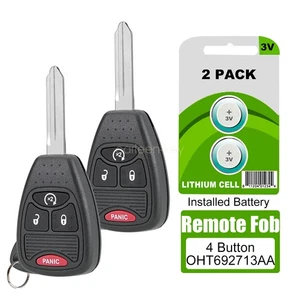 2 For 2007-2017 Jeep Compass Wrangler Remote Car Key Fob OHT692713AA - ID46 chip - Picture 1 of 9