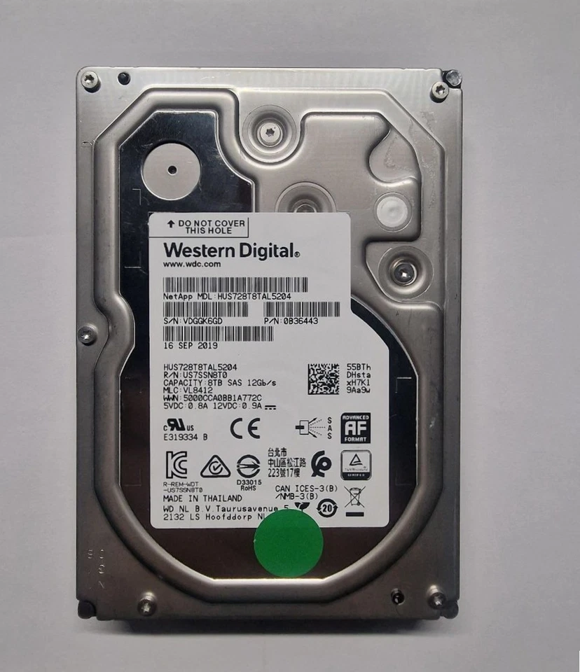 HDD 8TB SAS 12Gb/s 3.5 WESTERN DIGITAL - Immagine 1 di 2