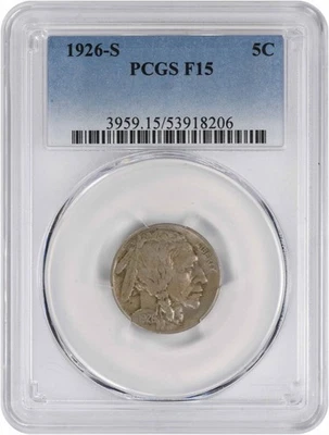 1926-S Buffalo Nickel F15 PCGS - Image 1 of 2