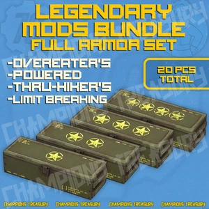 FALLOUT 76 PC LEGENDARY MODS FULL ARMOR SET OVEREATERS THRU-HIKERS LIMIT-BREAKIN - Picture 1 of 1