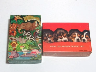 2 Complete Vtg Springbok Mini 100 pc Puzzles Jungle Animals Sleeping Puppies - Image 1 of 4